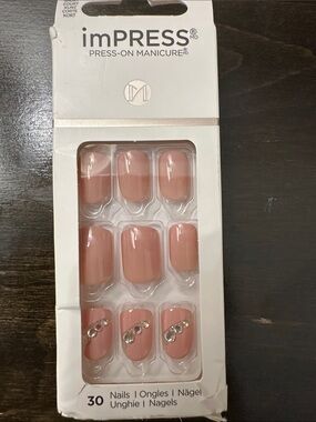 imPRESS Pink Press-On Manicure Nails with Rhinestone Accents